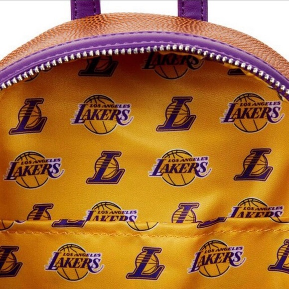 NWT Loungefly L. A. Lakers basketball team spirit fandom mini backpack bag purse - Picture 4 of 5